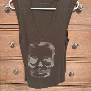 Zadig & Voltaire Black Muscle Tee Skull Graphic
